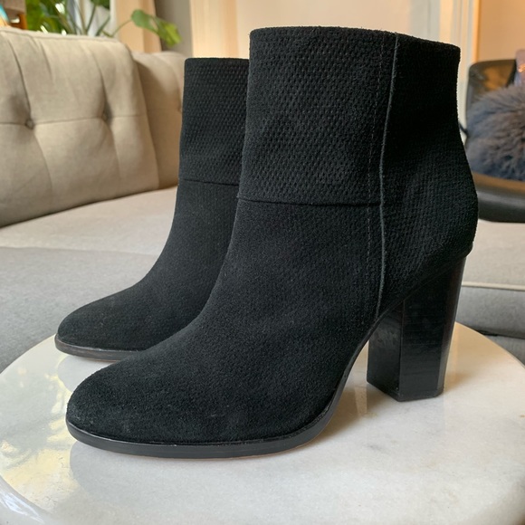 Vince Camuto Shoes - Vince Camuto black suede booties, 2.5 inch heel, sturdy, very lightly worn